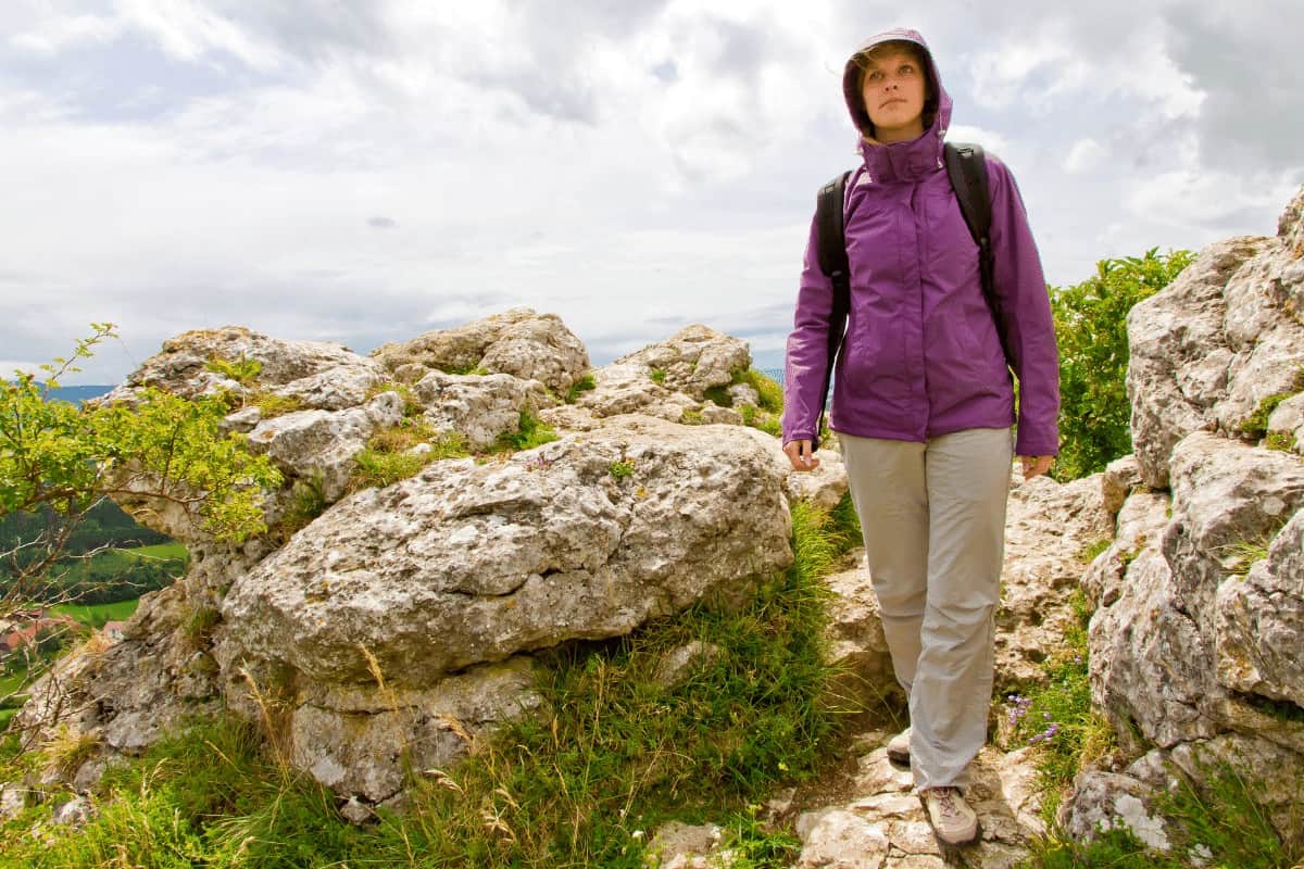 Lady Hiking in the Mountains