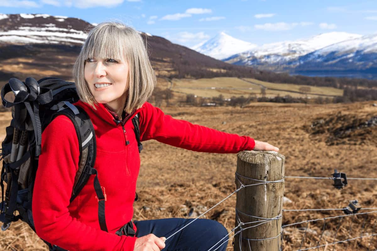 Female enjoying hiking